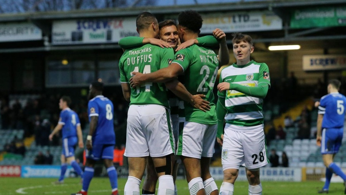 Successful match of YEOVIL TOWN against WEYMOUTH